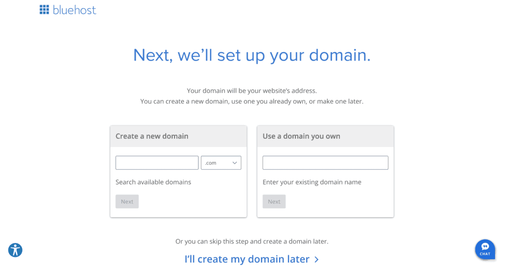 Set up your domain on Bluehost